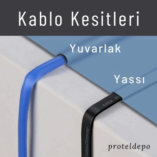 5 adet IRENIS CAT7 Kablo Yassı FTP Ethernet Network LAN Kablosu  2 Metre Gri - 12