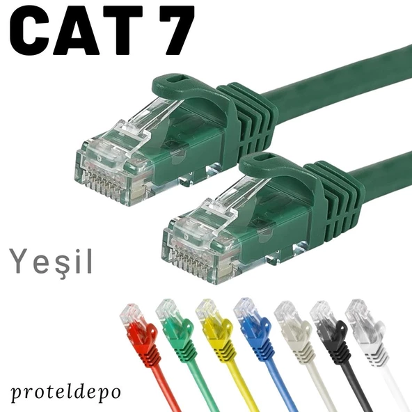 IRENIS CAT7 Kablo Ethernet Network İnternet Lan Ağ Kablosu   5 Metre Yeşil
