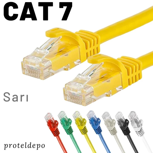IRENIS CAT7 Kablo Ethernet Network İnternet Lan Ağ Kablosu   50 cm Sarı ürün görseli