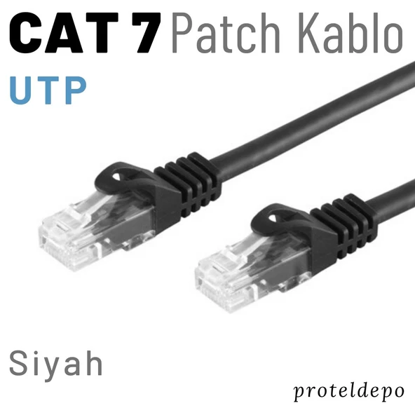 5 adet IRENIS CAT7 Kablo Ethernet Network İnternet LAN Kablosu   25 Metre Siyah