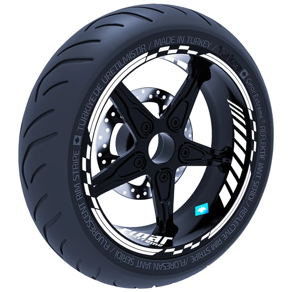 Moto GP İç Dış Jant Şeridi Takım Sticker Reflektif, Floresan, Özel Renkler Çınar Extreme - 8