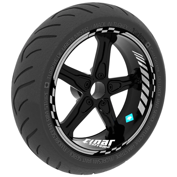 Moto GP İç Dış Jant Şeridi Takım Sticker Reflektif, Floresan, Özel Renkler Çınar Extreme - 12