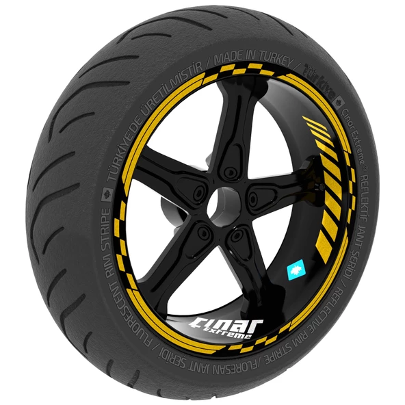 Moto GP İç Dış Jant Şeridi Takım Sticker Reflektif, Floresan, Özel Renkler Çınar Extreme - 11