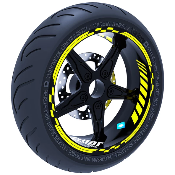 Moto GP İç Dış Jant Şeridi Takım Sticker Reflektif, Floresan, Özel Renkler Çınar Extreme - 9