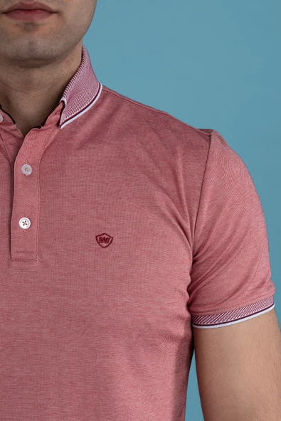 SLİMFİT POLO YAKA DÜĞMELİ MERSERİZE KUMAŞ ERKEK T-SHİRT - Resim 3