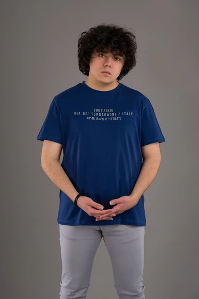 REGULAR FİT BASKILI BİSİKLET YAKA ERKEK T-SHİRT - 3