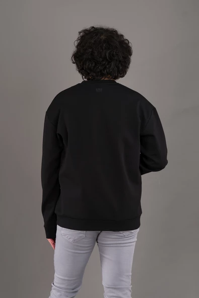 OVERSİZE BASKILI PAMUKLU ERKEK SWEATSHİRT - 9