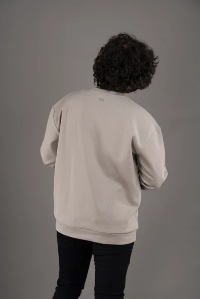 OVERSİZE BASKILI PAMUKLU ERKEK SWEATSHİRT - 6