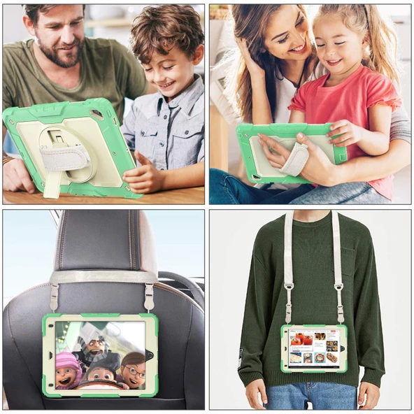 Apple iPad Air 10.9 2022 5.Nesil Strap Tablet Kılıfı Darbe Savar - 12