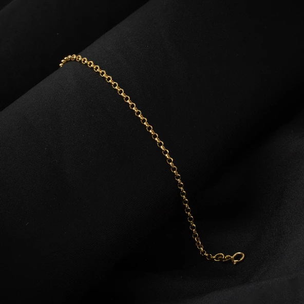 Doç Zincir Taşsız Altın Bileklik - Resim 5