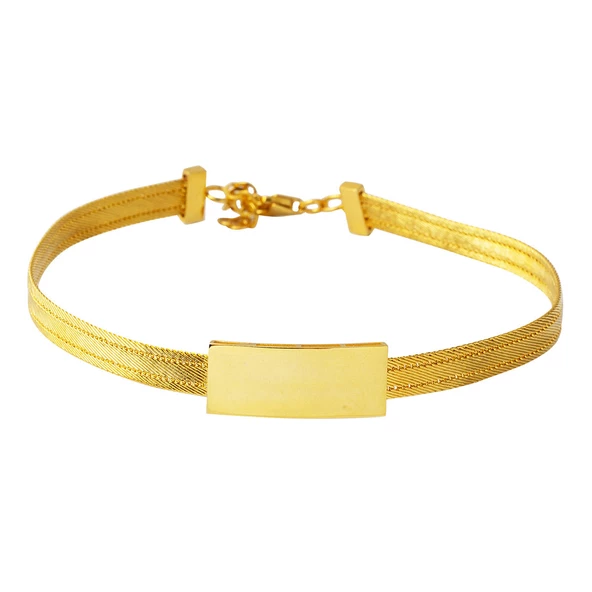 Taşsız Trabzon Hasır 14 Ayar Altın Bileklik ürün görseli 1