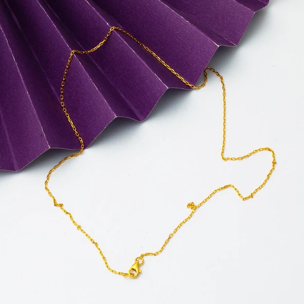 Klasik 14 Ayar Altın Zincir 45 cm. - Resim 4