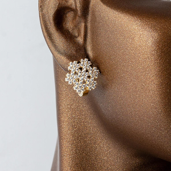 Kar Tanesi 14 Ayar Altın Küpe - Resim 3