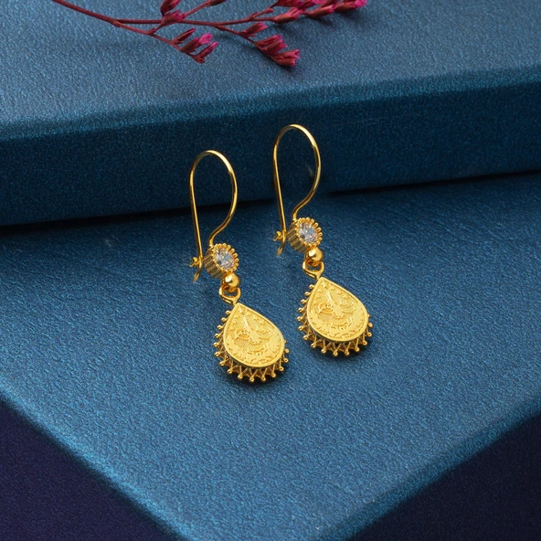 Damla Tuğra Kolye & Küpeli Altın Set - 5