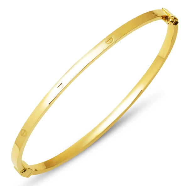 Çivili 14 Ayar Altın Kelepçe Bilezik ürün görseli 1