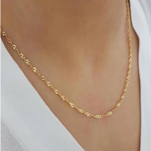 Yanar Döner 8 Ayar Altın Zincir - Resim 2