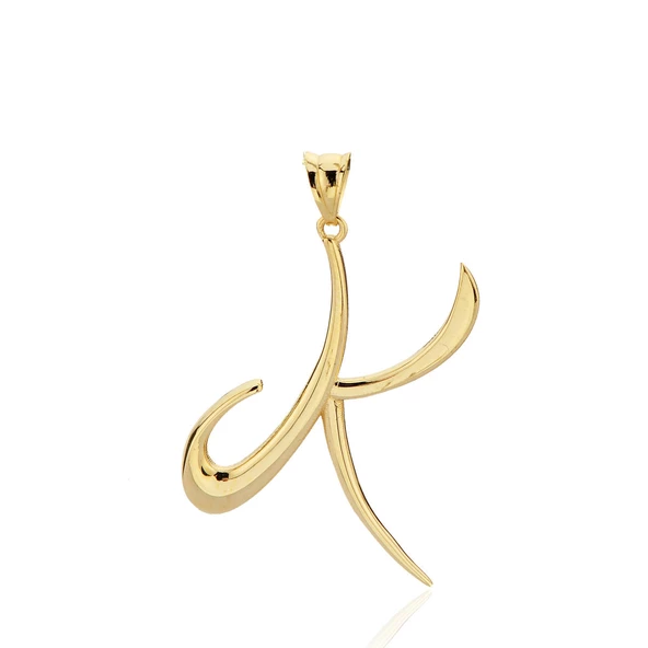 K Harfi Altın Kolye Ucu ürün görseli