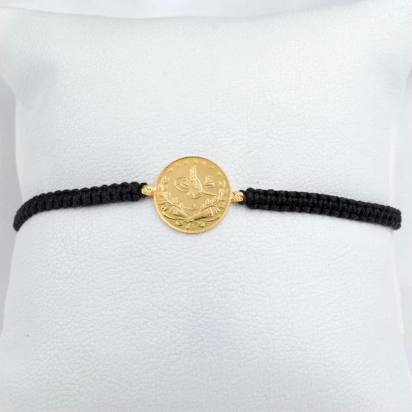 Yarım Reşat Altınlı İpli 22 Ayar Bileklik - Resim 4