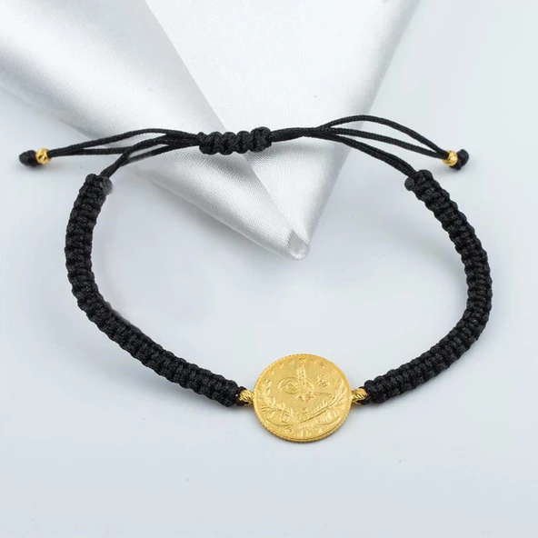 Yarım Reşat Altınlı İpli 22 Ayar Bileklik - Resim 6