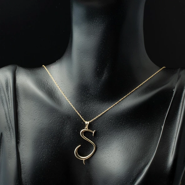 Ş Harfi Altın Kolye Ucu - Resim 2