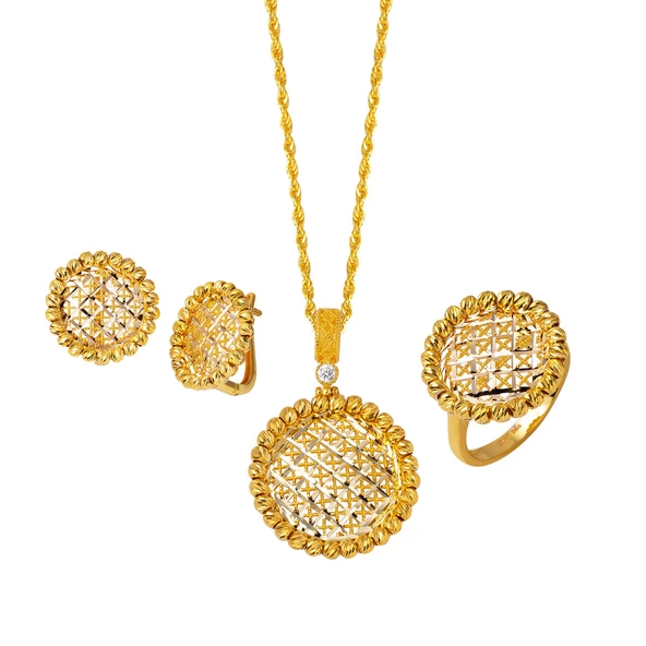 Yaşam Çiçeği Altın Nişan Takı Seti - Resim 5