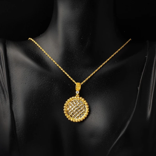 Yaşam Çiçeği Altın Nişan Takı Seti - Resim 2