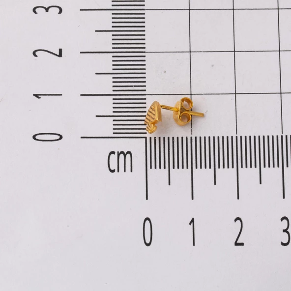 Balık 22 Ayar Klipsli Altın Küpe - Resim 5