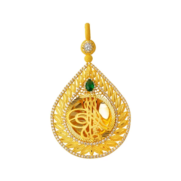 Yaprak Damla Tuğra Altın Kolye - Resim 7