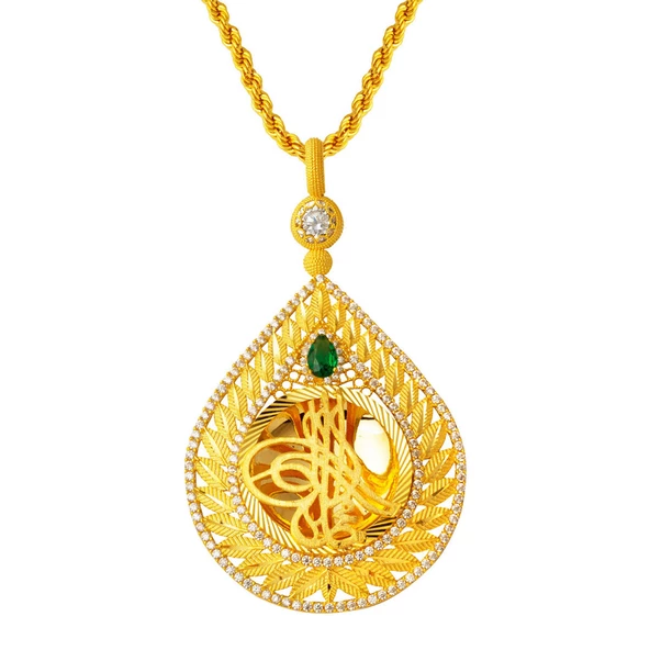 Yaprak Damla Tuğra Altın Kolye ürün görseli