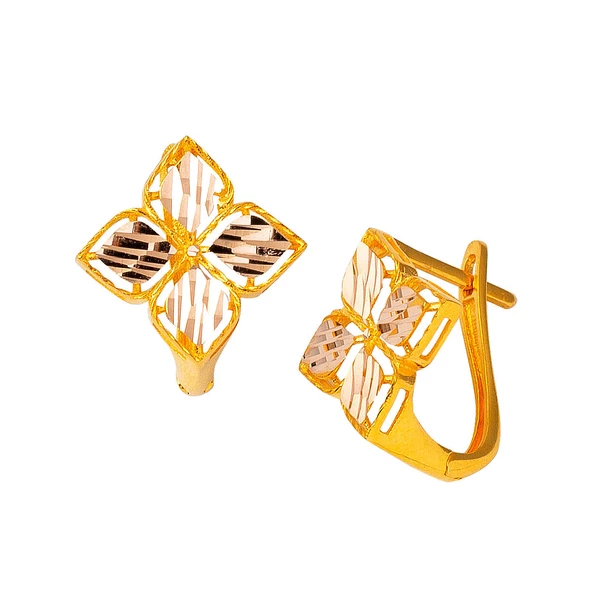 Zambak Kolye & Küpeli Altın Set - Resim 5