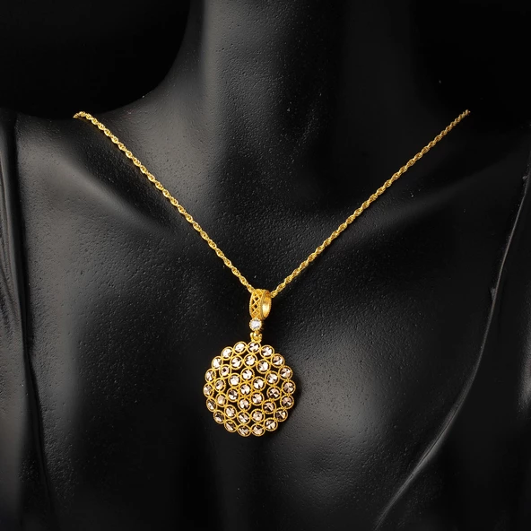 Harem Kolye & Küpeli Altın Set - 2