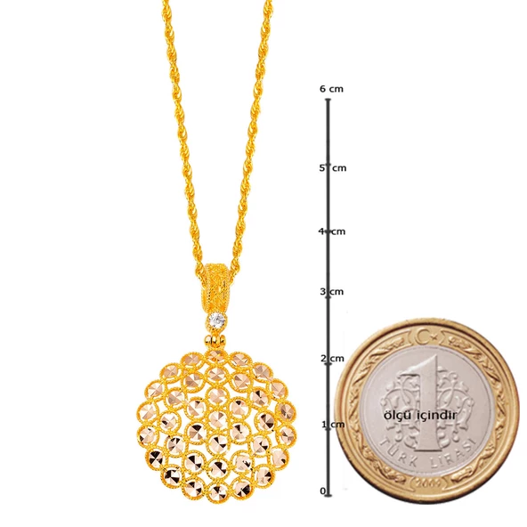 Harem Kolye & Küpeli Altın Set - 6