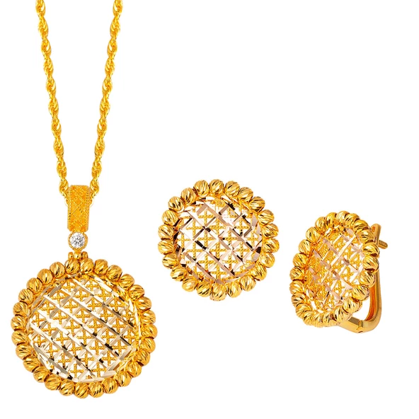 Yaşam Çiçeği Kolye & Küpeli Altın Set ürün görseli 1