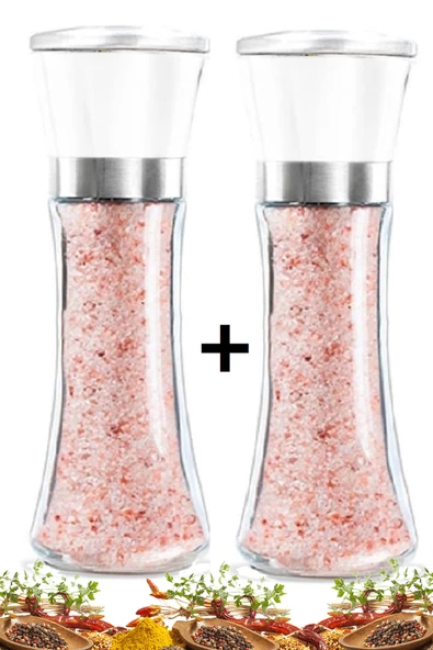 Tilbe Home Karabiber Tuz Değirmeni 2 Adet Seramik Bıçaklı Öğütücü Büyük Boy 2li Değirmen Seti - Resim 6