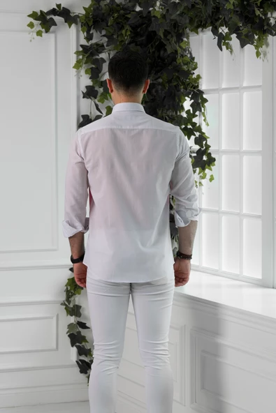 PAUL MARTİN REGULAR FİT PARÇA DESENLİ YAZLIK İNCE ERKEK GÖMLEK - Resim 5