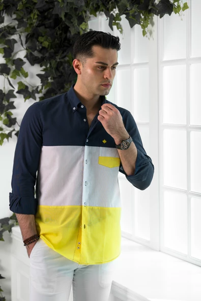 PAUL MARTİN REGULAR FİT PARÇA DESENLİ YAZLIK İNCE ERKEK GÖMLEK - Resim 11