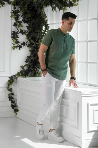 PAUL MARTİN REGULAR FİT HAKİM YAKA ERKEK KETEN GÖMLEK - Resim 12