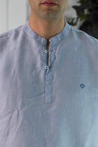 PAUL MARTİN REGULAR FİT HAKİM YAKA ERKEK KETEN GÖMLEK - Resim 11