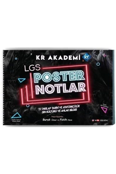 LGS İnkılap Tarihi ve Atatürkçülük Din Kültürü ve Ahlak Bilgisi Poster Notları KR Akademi Yayınları