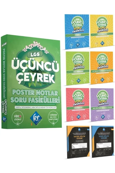 LGS Üçüncü Çeyrek Poster Notlar Soru Fasikülleri (3. Çeyrek) KR Akademi Yayınları