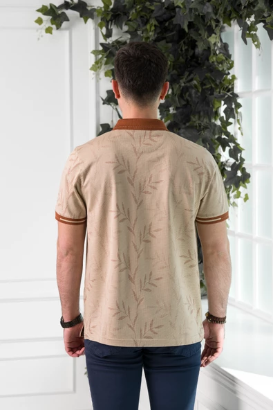 ECER REGULAR FİT SUPERFİNE PAMUK POLO YAKA DESENLİ ERKEK T-SHİRT - Resim 9