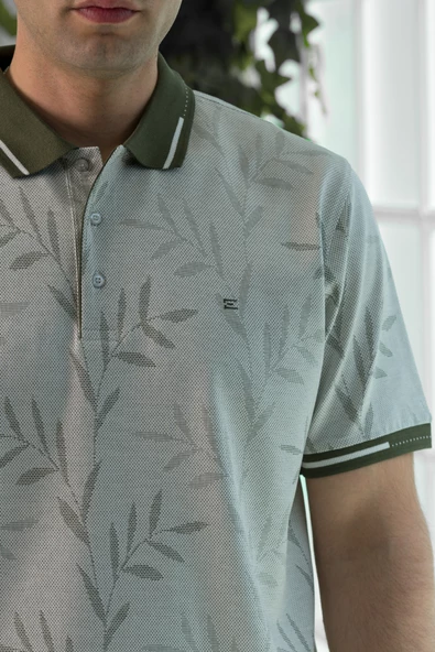 ECER REGULAR FİT SUPERFİNE PAMUK POLO YAKA DESENLİ ERKEK T-SHİRT - Resim 5