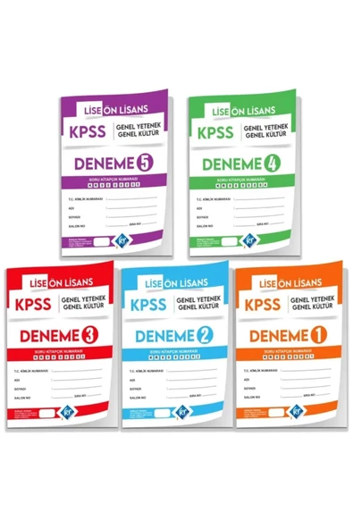 KPSS Lise Önlisans Genel Yetenek Genel Kültür 5li Deneme Paketi KR Akademi Yayınları