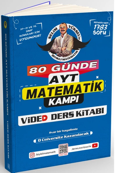 Bıyıklı Matematik 80 Günde AYT Matematik Video Ders Kitabı Selim Yüksel