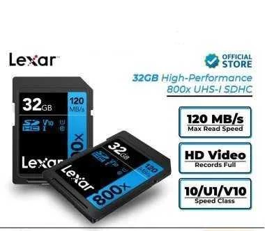 Lexar 32GB High-Performance 800x UHS-I SDHC Memory Card (BLUE Series) - 2