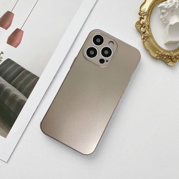 iPhone 12 Pro Metalic Renk Kamera Korumalı Silikon Kılıf - 3