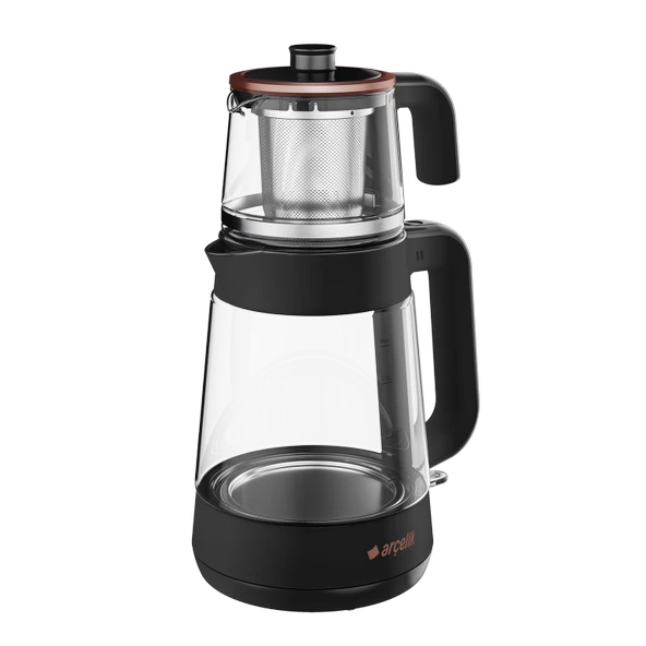 Arçelik CM 6964 S Resital Siyah 1900 W Cam Demlikli Çay Makinesi - 2