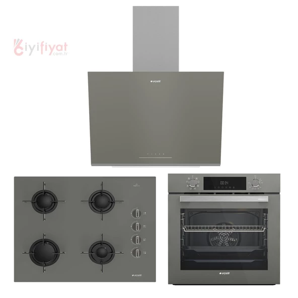 Arçelik Yeni Grion 3 lü Buhar Destekli Cam Seri ( AFC 340 G - OCD T 651 EG - ADE 606-2 G ) Ankastre Set