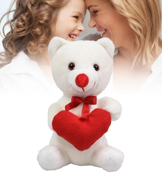 Sevdiklerinize Özel Kalp Tutan, Şirin Peluş Ayıcık - 30 cm - 5