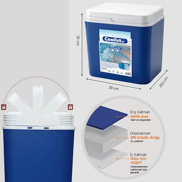 Coolist CLB30SET 30 Litre Buzluk + 3 Adet 400gr. Buz Kaseti - 11